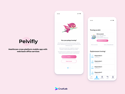 PelviFly - Healthcare cross-platform mobile app appdevelopment appillustration cleandesign crustlab flatdesign healthcareapp materialdesign mobiledesign mobiledevelopment pelvifly uidesign webdevelopment