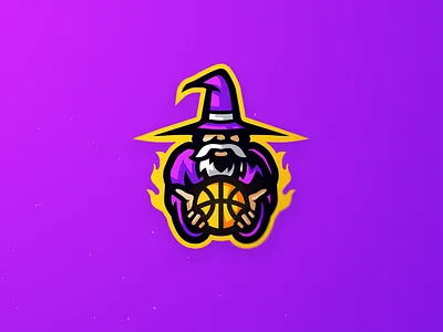 Wizard mascot logo basketball design illustration mascotlogo wizard