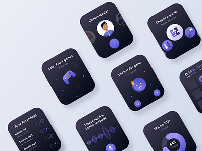 Iwatch game1 app avatar chart dashboard design figma games games design graphic graphic design iwatch maze smartwatch tic tac toe ui ux ux design uxdesign voice changer wave