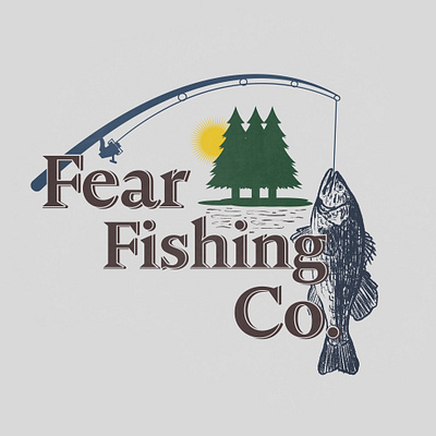 Fishing company logo branding design graphic design illustration