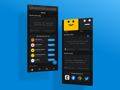 Vestaboard mechanical display automation channels dark app dark mode dark theme dark ui feed feeds moods playlist quotes smart home