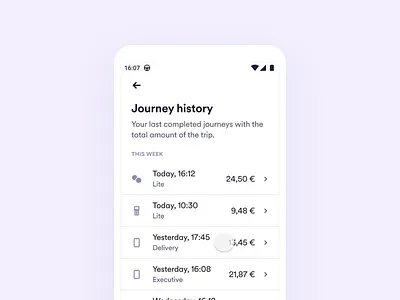 Price Breakdown app app design breakdown cabify cabify app cabifydesign design driver app interaction journey history journey price mobile app mobility price breakdown price list tolls ui