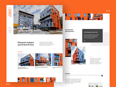 Coldwell Residence // Website orange real estate ui website white