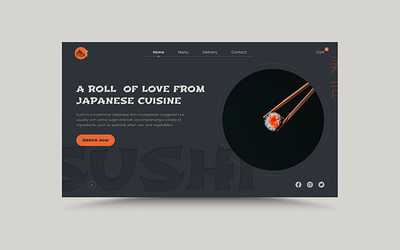 Sushi Landing Page design sushi typography ui ux web website