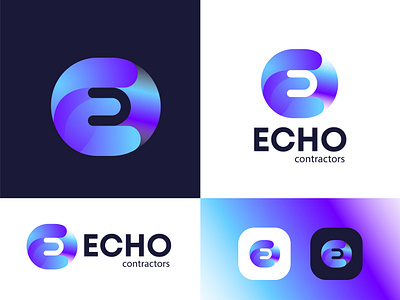 Echo Contractors Logo Design app icon best designer best logo best logo design best logo designer best logo designer in dribbble best logos branding conceptual logo logo logo design logo designer logo inspirations logos logotipo logotype meaningful logo modern logo technology technology logo