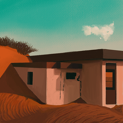 Desert scene design illustration painting