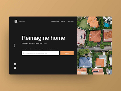 Cologny // Website black bronze real estate ui website