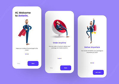 Anterin App - Onboarding Screen delivery app design driver app mobile app mobile design mobile ui onboarding onboarding screen onboarding ui ui uidesign uiux webdesign