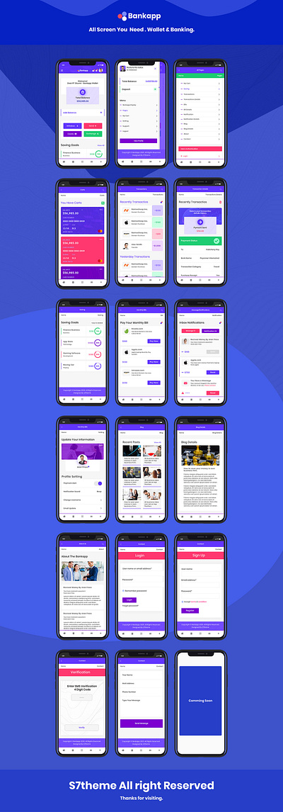 Bankapp Mobile App Ui Kit branding design flat illustration logo minimal typography ui ux website