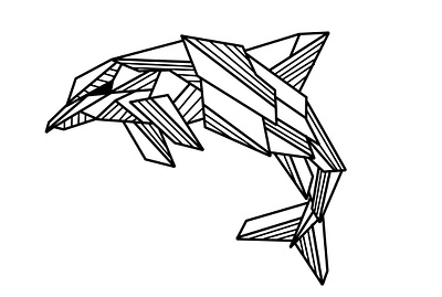 Geometric Dolphin abstract animal design geometric illustration