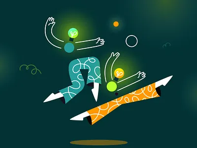 Ideas Move, Make Them Dance! app bold creativity creatopy dance dancing design flat glow glowy graphic design idea ideas illustration minimal move passion vector