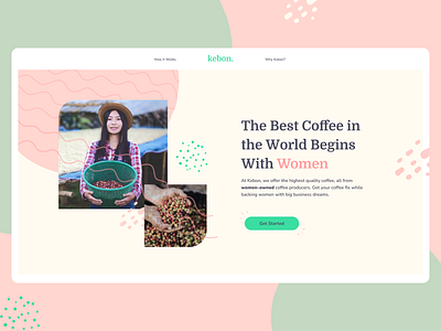 Coffee from Women branding clean coffee interface modern pastel product site typography ui ux web woman women