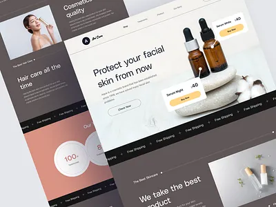 AriCare - Skincare Landing Page care classic cosmetic design retro skin skincare ui design uidesign userinterface ux design uxdesign webdesign website website design