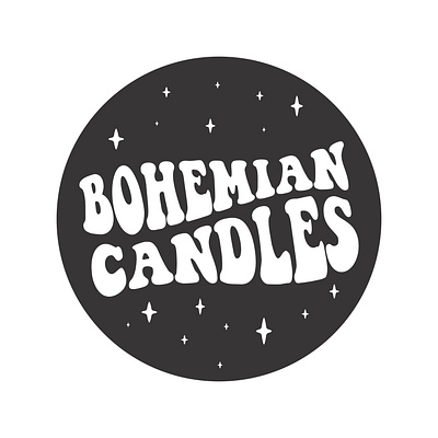 Bohemian Candles Logo 70s 70s logo bohemian boho branding branding design branding designer candles chunky groovy handcrafted illustrator local logo design shop small vintage