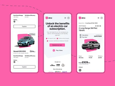 Elmo Drive branding design figma landing page logo ui ux web design