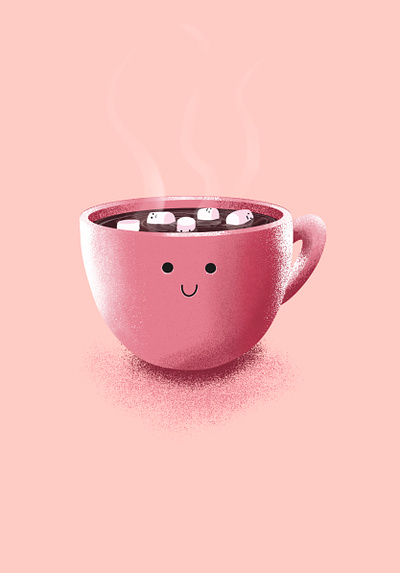 Hot chocolate with marshmallows apple graphic illustration procreate procreateapp