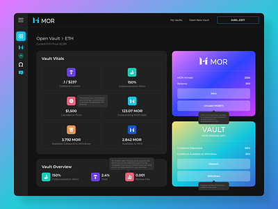 MOR Crypto Token Dashboard crypto dashboard design graphs inspiration nft staking token web design webdesign website website design
