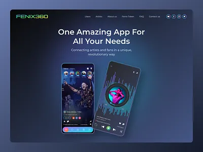 FENIX360 Website Redesign branding crypto design inspiration music nfts tokens ui ux web design webdesign website website redesign