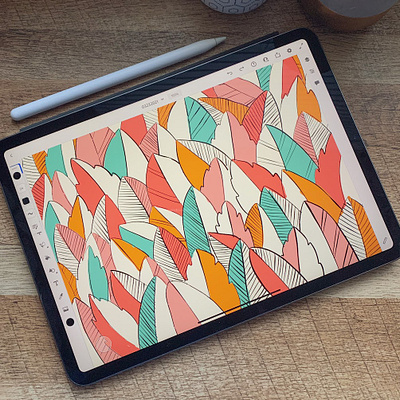 Spring Vibes botanical flat floral illustration leaves pattern pattern design spring