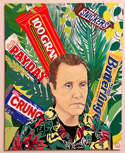 Mr. Leonard candy christopher walken commission design gouache illustration painting portrait saturday night live snl