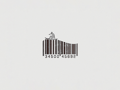 Waves Barcode barcode barcode design beach brand brand design brand identity branding design detail shot details hidden icon illustration logo sports surf surfer surfers surfing vector