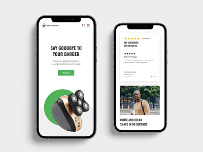 Mobile UI for product landing page clean ui landing page minimal design product design soft shadow ui design uiux