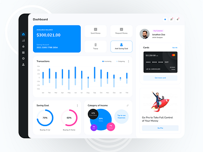 SAAS : Banking Dashboard bank banking app banking dashboard card clean design finance app finance dashboard financial management fintech interface minimal money transfer online bank saving goal dashboard statistic transaction uiux wallet