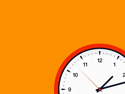 Quarter to 2 clock drawing editorial illustration minimal vector vector illustration