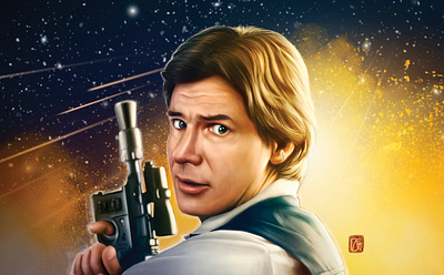 Han Solo adobe photoshop digital art digital artist digital illustration digital painting fanart han solo illustration movie poster painting starwars superhero