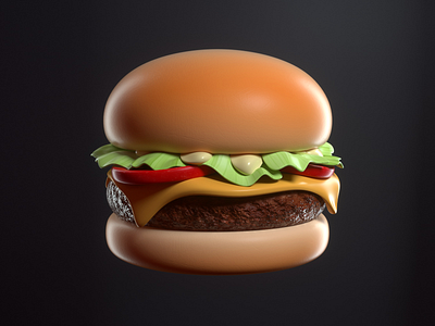 Burguer 3d app burguer c4d design icon illustration render