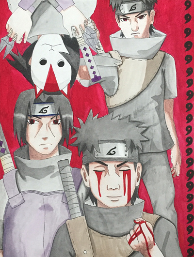 Shisui and Itachi Uchiha anime black character comic design drawing illustration itachi japan katana kunai manga mangaart naruto red shisui uchiha