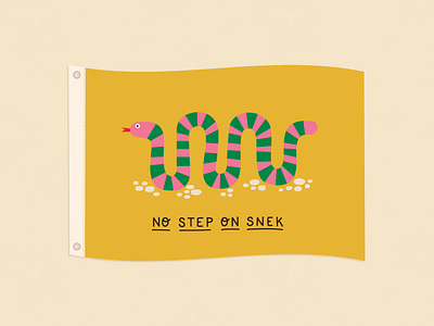 No Step On Snek dont tread on me flag funny gadsden hand drawn illustration lettering no step on snek parody procreate snake snek vector