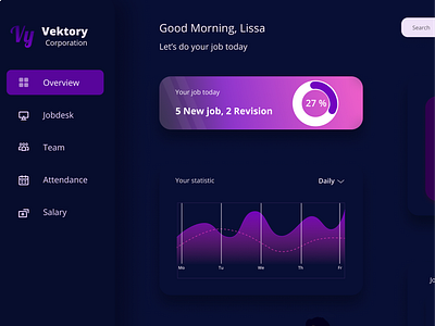 Employee Dashboard Web celan celar dahboard employee website dark dark mode employee employee app employees purple simple website website concept website design white