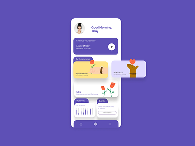 006 user profile app cards ui contrast daily 100 challenge dailyui dashboard meditation profile simplicity user profile