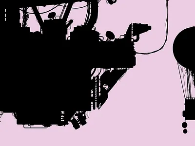 Dirigible-2 illustration silhouette vector