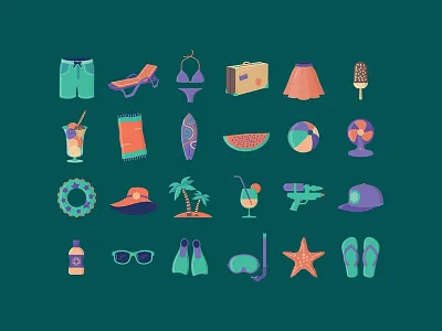 Summer icon set icon icon design icon set
