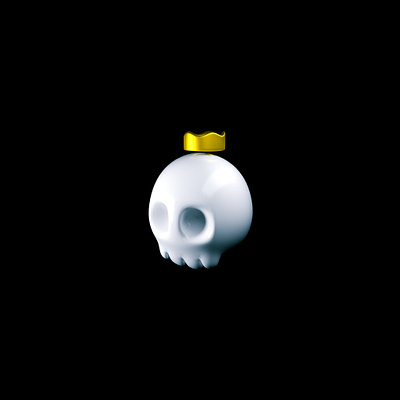 3/24 Crown skull 👑 3d art c4d cinema4d crown cute dark lowpoly lowpolyart skull