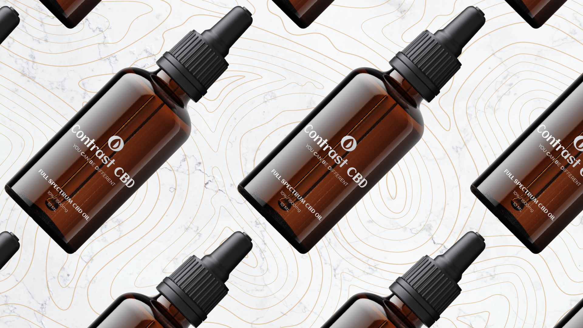 Contrast CBD - Branding & Packaging cannabis cbd cbd branding cbd oil cbd product drop hemp hemp oil label logo natural negative space packaging plant symbol thc wellness