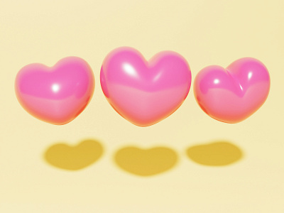 3 lives 3d 3d art art blender branding design heart hearts icon illustration logo texture vector