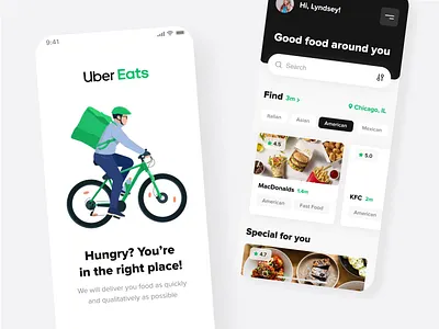 Uber eats mobile concept android animation animations app app design bike design food illustration interaction interaction design ios mobile mobile app mobile design motion motion design ui userinterface ux