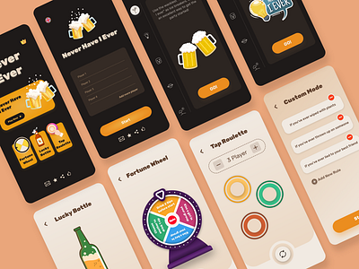Never Ever app design app design game player tap ui ux wheel