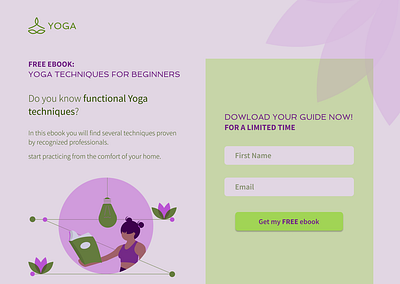 Daily UI, Challenge 003 - Landing Page challengeui daily ui dailyui dailyui 003 design landing page landing page ui leads relax ui uiux ux web yoga