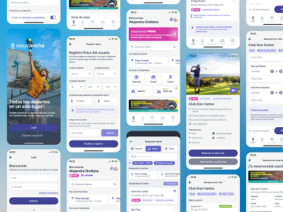 Project 2023 app app design application blue booking spot app gray light theme mobile sport app sports ui ui design user interface user xperience ux