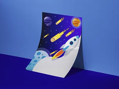Space inpired Brochure art direction artwork astronaut astronomy branding design frame hire me illustration moez mustafa new printable sapce space art space exploration vector wallpaper