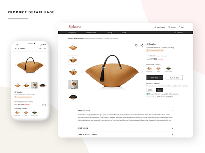 Bags Detail Page @daily ui bags app leather bag product design product detail page uidesign