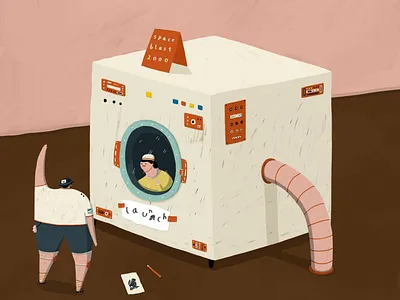 Space Blast 2000 art dale crosby close fun illustration texture washing machine