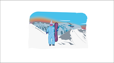 snowboarder illustration men mountains snow snowboarder winter