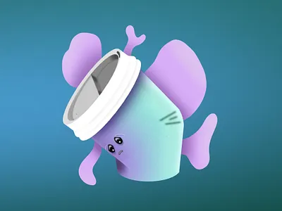 Sad Coffee design illustration procreate