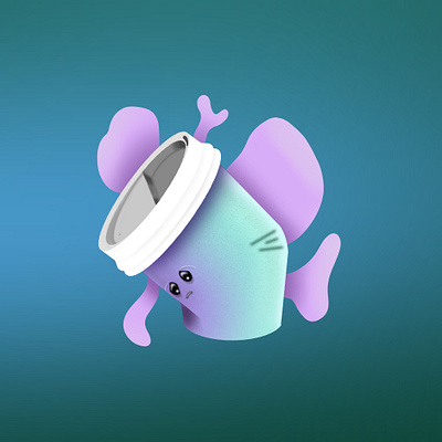 Sad Coffee design illustration procreate