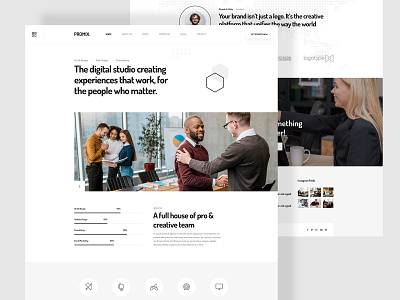 Promix Digital Studio Website Design app bb crypto design digital agency digital studio ecommerce footer header landing page promix sass service shape ui ui design ux ux design website whitespace
